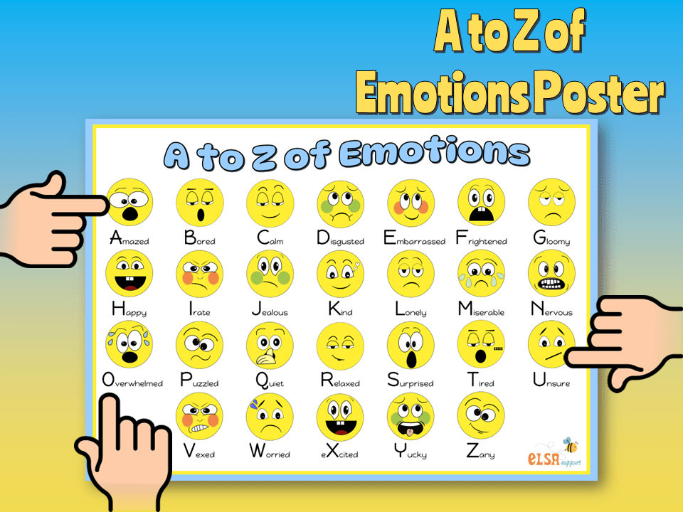 A to Z of emotions of poster - Elsa Support